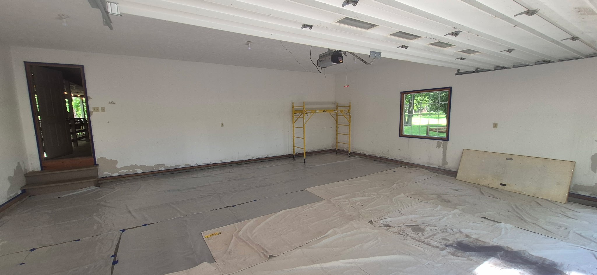 Detail view of newly installed luxury vinyl plank flooring
