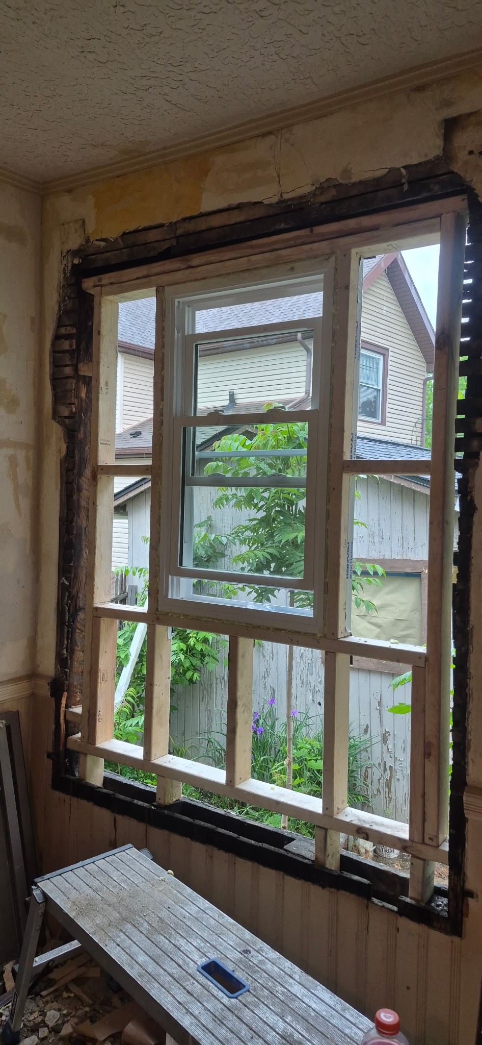 Close-up of a newly installed replacement window