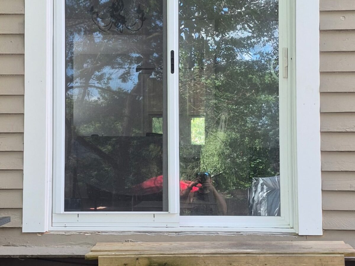 After: finished exterior trim and wood steps